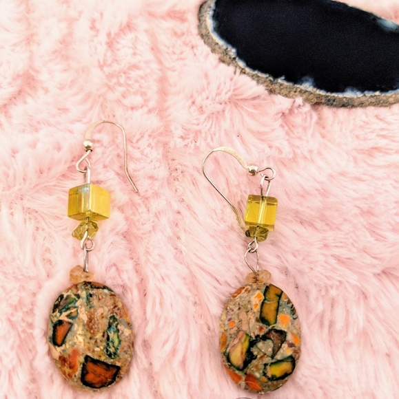 Boho natural stone earrings - Picture 1 of 1